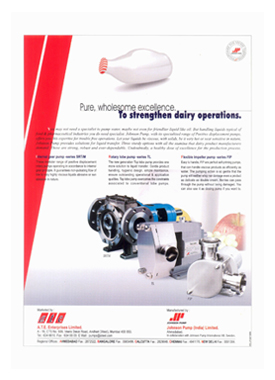 Johnson Pumps Ad for dairy Industries