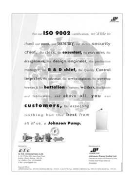 Johnson Pumps ISO 9002 Ad